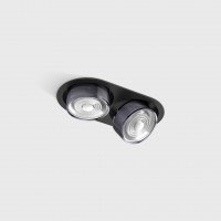 Потолочный светильник LTX SOL IN MINI X2, L206mm, W111mm, H50mm, LED 2x7W, 3000K, черный/diamond black (01.7522.14.930.BK/DBG)
