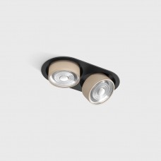 Світильник вбудований стельовий LTX SOL IN MINI X2, L206mm, W111mm, H50mm, LED 2x7W, 4000K, чорний/sahara beige (01.7522.14.940.BK/SBG)