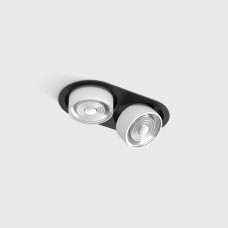 Світильник вбудований стельовий LTX SOL IN MINI X2, L206mm, W111mm, H50mm, LED 2x7W, 4000K, чорний/білий (01.7522.14.940.BK/WHG)