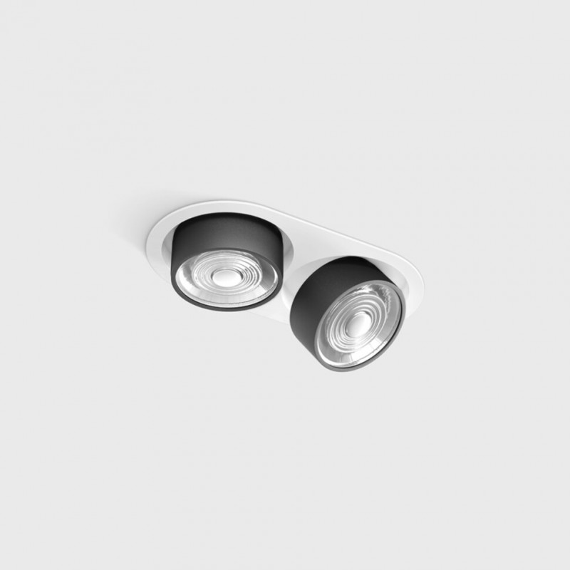 Світильник вбудований стельовий LTX SOL IN MINI X2, L206mm, W111mm, H50mm, LED 2x7W, 4000K, білий/чорний (01.7522.14.940.WH/BK)