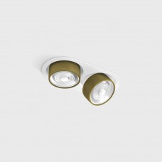 Светильник встраиваемый потолочный LTX SOL IN MINI X2, L206mm, W111mm, H50mm, LED 2x7W, 3000K, белый/латунь (01.7522.14.930.WH/BRG)