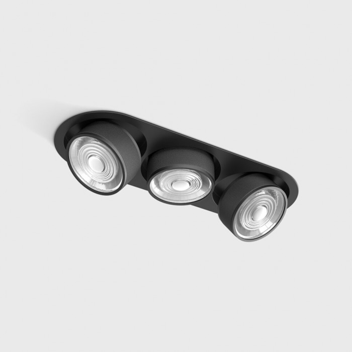 Светильник встраиваемый потолочный LTX SOL IN MINI X3, L301mm, W111mm, H50mm, LED 3x7W, 4000K, черный/черный (01.7523.21.940.BK/BKG)