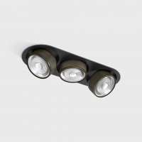 Світильник вбудований стельовий LTX SOL IN MINI X3, L301mm, W111mm, H50mm, LED 3x7W, 3000K, чорний/бронза (01.7523.21.930.BK/BZG)