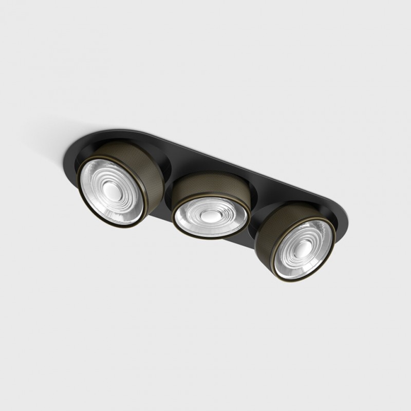 Світильник вбудований стельовий LTX SOL IN MINI X3, L301mm, W111mm, H50mm, LED 3x7W, 3000K, чорний/бронза (01.7523.21.930.BK/BZG)