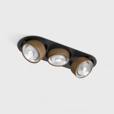Світильник вбудований стельовий LTX SOL IN MINI X3, L301mm, W111mm, H50mm, LED 3x7W, 3000K, чорний/coffee (01.7523.21.930.BK/CFG)