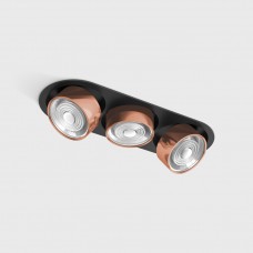 Потолочный светильник LTX SOL IN MINI X3, L301mm, W111mm, H50mm, LED 3x7W, 3000K, черный/медь (01.7523.21.930.BK/CP)