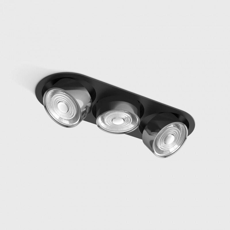 Світильник вбудований стельовий LTX SOL IN MINI X3, L301mm, W111mm, H50mm, LED 3x7W, 3000K, чорний/хром (01.7523.21.930.BK/CR)