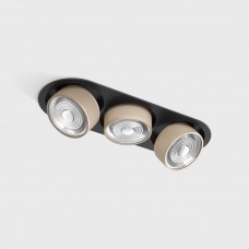 Потолочный светильник LTX SOL IN MINI X3, L301mm, W111mm, H50mm, LED 3x7W, 3000K, черный/sahara beige (01.7523.21.930.BK/SBG)