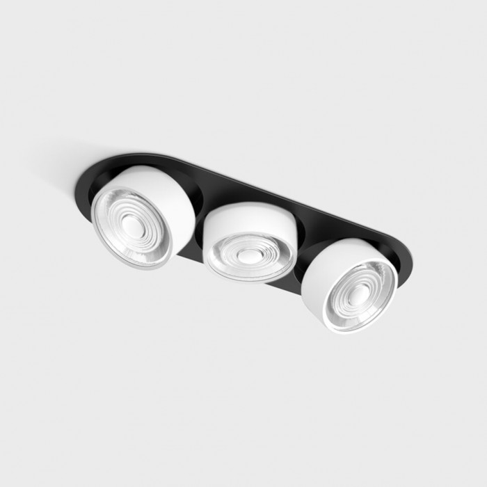 Светильник встраиваемый потолочный LTX SOL IN MINI X3, L301mm, W111mm, H50mm, LED 3x7W, 3000K, черный/белый (01.7523.21.930.BK/WH)