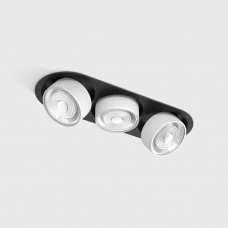 Світильник вбудований стельовий LTX SOL IN MINI X3, L301mm, W111mm, H50mm, LED 3x7W, 3000K, чорний/білий (01.7523.21.930.BK/WHG)