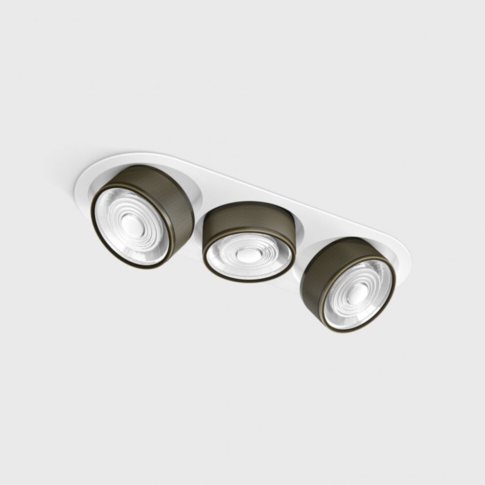 Светильник встраиваемый потолочный LTX SOL IN MINI X3, L301mm, W111mm, H50mm, LED 3x7W, 3000K, белый/бронза (01.7523.21.930.WH/BZG)