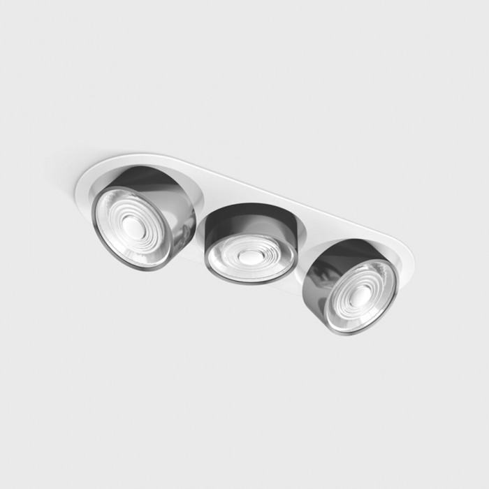 Светильник встраиваемый потолочный LTX SOL IN MINI X3, L301mm, W111mm, H50mm, LED 3x7W, 3000K, белый/хром (01.7523.21.930.WH/CR)