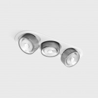 Світильник вбудований стельовий LTX SOL IN MINI X3, L301mm, W111mm, H50mm, LED 3x7W, 3000K, білий/хром (01.7523.21.930.WH/CRG)