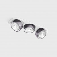 Потолочный светильник LTX SOL IN MINI X3, L301mm, W111mm, H50mm, LED 3x7W, 3000K, белый/diamond black (01.7523.21.930.WH/DB)