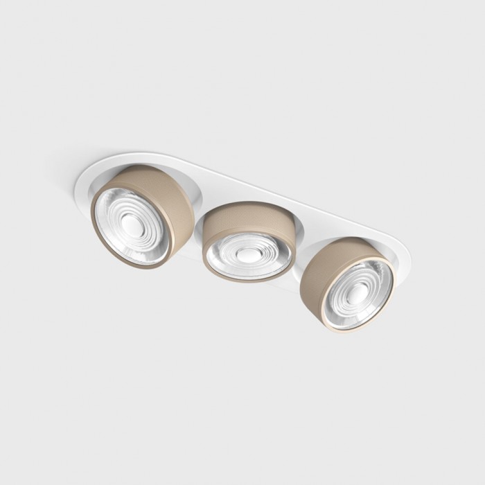 Светильник встраиваемый потолочный LTX SOL IN MINI X3, L301mm, W111mm, H50mm, LED 3x7W, 4000K, белый/sahara beige (01.7523.21.940.WH/SBG)