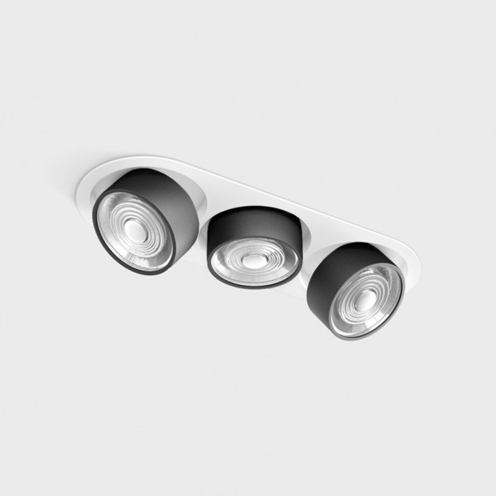 Світильник вбудований стельовий LTX SOL IN MINI X3, L301mm, W111mm, H50mm, LED 3x7W, 4000K, білий/чорний (01.7523.21.940.WH/BK)
