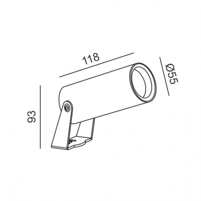 Світильник прожекторного типу LTX VISOR55, L118mm, D55mm, H93mm, LED 6.3W, 3000К, графіт (08.3013.7.930.GR.30)