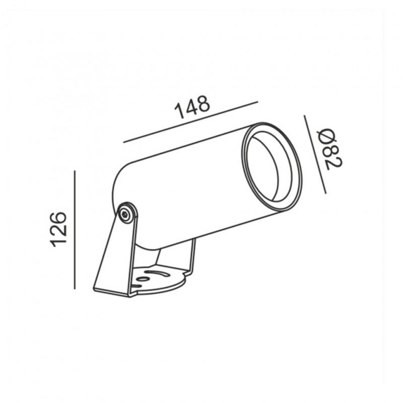 Светильник прожекторного типа LTX VISOR82, L148mm, D82mm, H126mm, LED 12.6W, 3000К, графит (08.3014.13.930.GR.30)