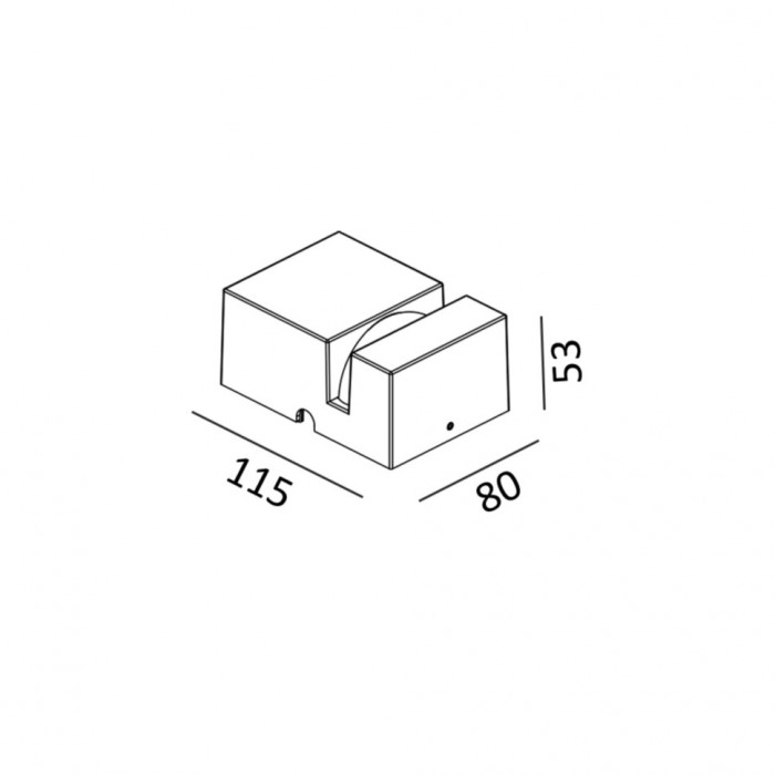 Светильник настенный LTX WIN IP, L80mm, H53mm, SP115mm, LED 4.5W, 3000К, белый (08.1052.5.930.WH)