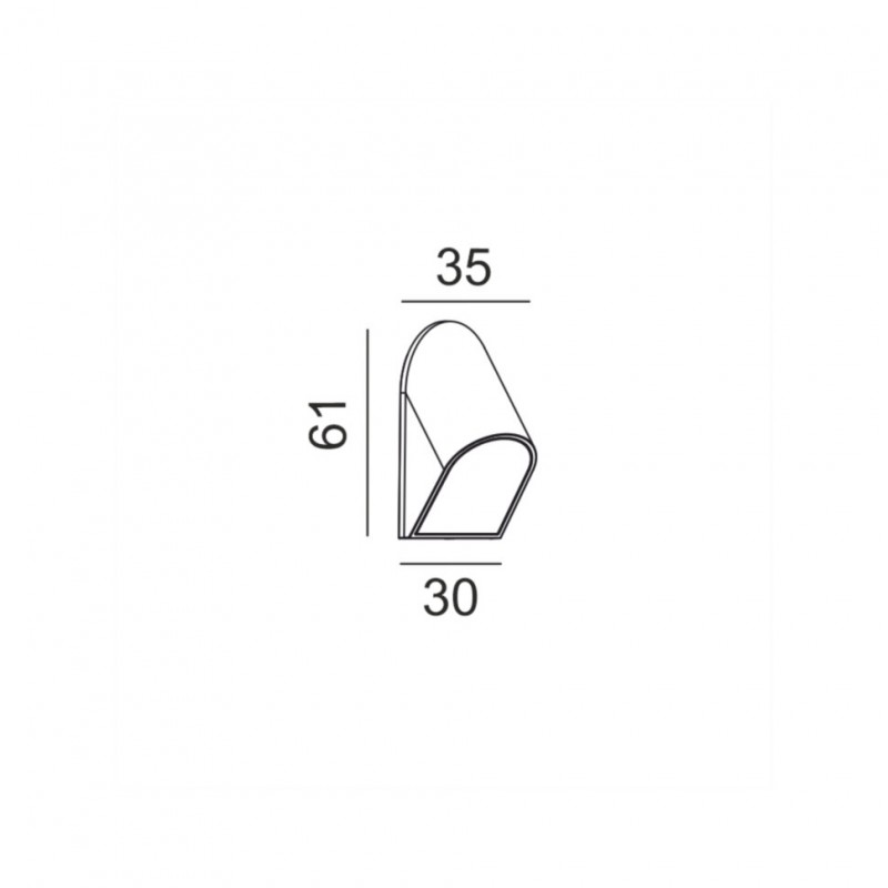 Светильник настенный LTX BEVEL, L30mm, H61mm, SP31mm, LED 3W, 3000К, графит (08.2061.3.930.GR)