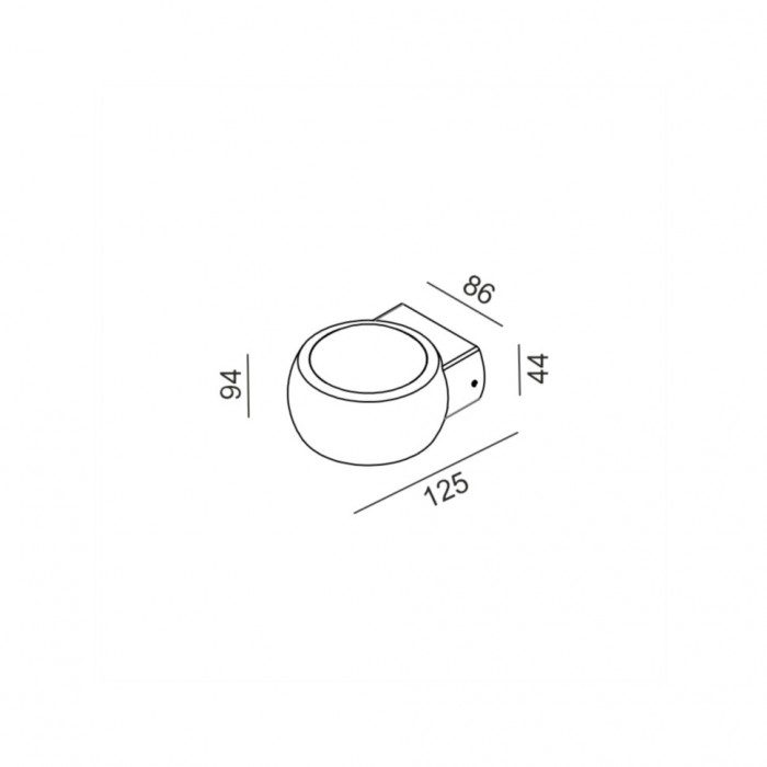 Накладной светильник LTX BUBBLE, L86mm, H94mm, SP125mm, LED 7.8W, 3000К, графит (08.2912.8.930.GR)