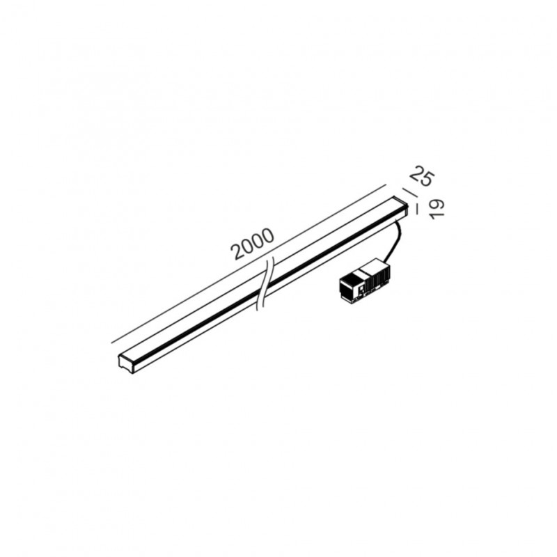 Світильник лінійний LTX IN_RING FLEXY LINEA, L1200mm, W25mm, H19mm, LED 25W, 4000К, опал/чёрный (09.4820.25.940.WH)