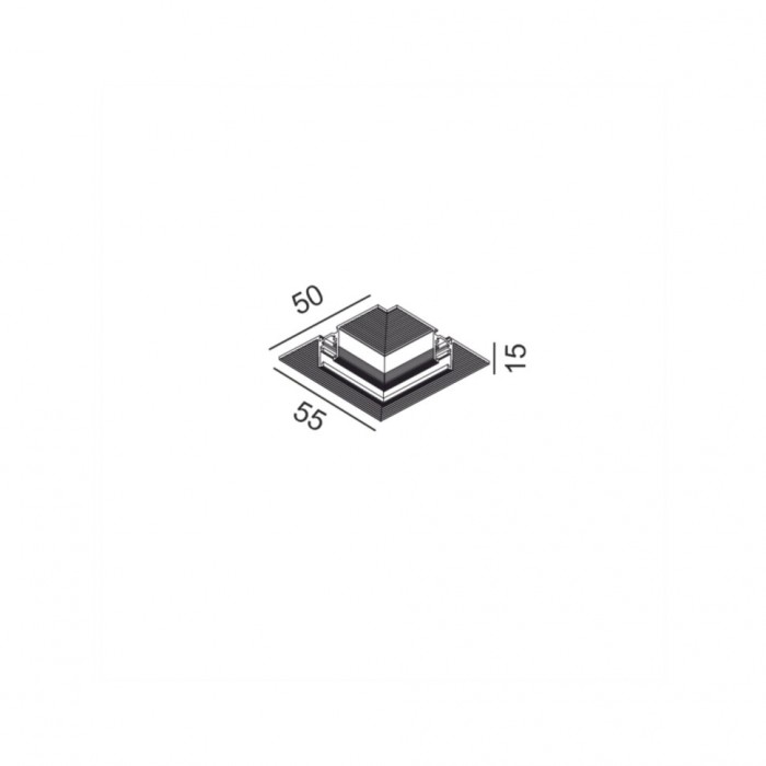 З'єднувач вбудований PICO_LINE CORNER R HR, L55mm, W50mm, H15mm, чорний (16.R90HR.BK)