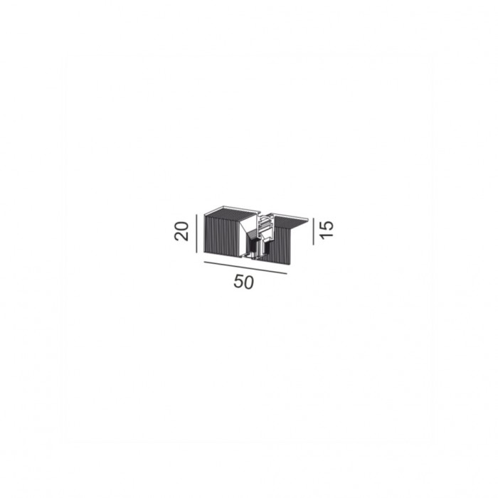 З'єднувач вбудований PICO_LINE CORNER R IN, L50mm, W20mm, H15mm, чорний (16.R90IN.BK)