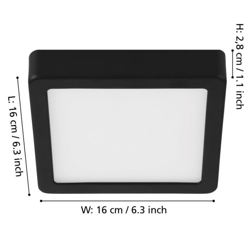 Потолочный светильник Eglo 900586 FUEVA 5 surface-mounted light, 11 Вт, 1350 лм, 3000К