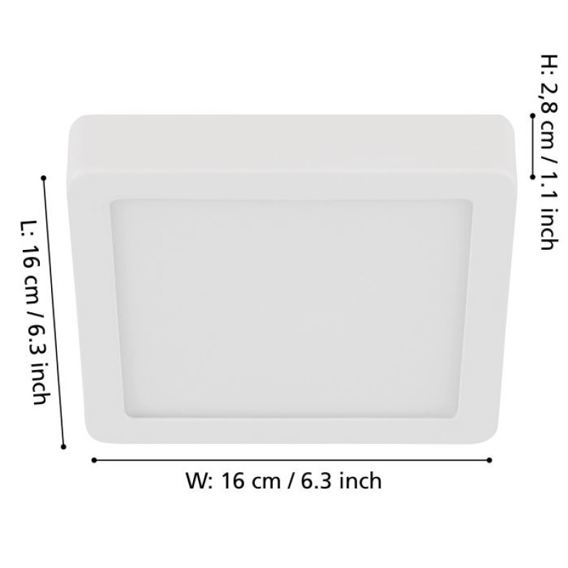 Стельовий світильник Eglo 900589 FUEVA 5 surface-mounted light, 11 Вт, 1350 лм, 3000К