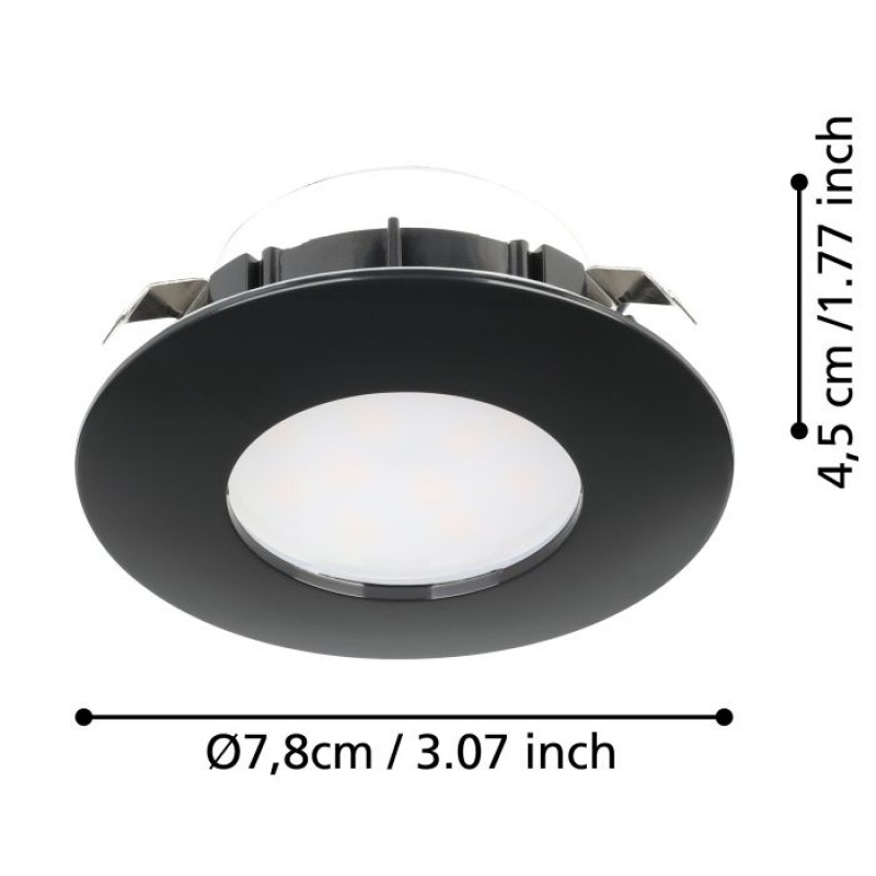 Точковий світильник Eglo 900744 PINEDA recessed light (набор из 3 шт), 4.9 Вт, 360 лм, 3000К