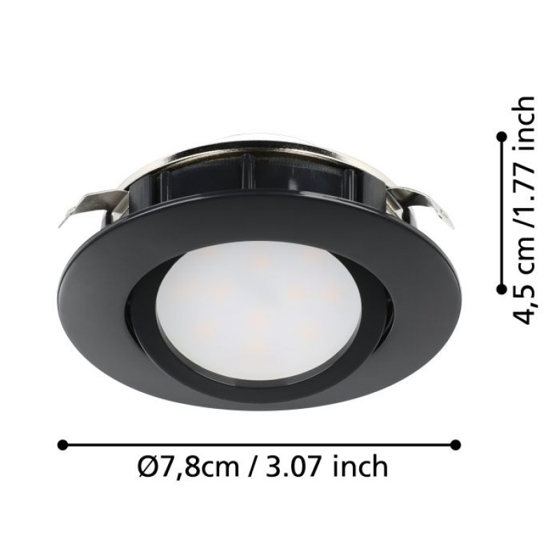 Точковий світильник Eglo 900749 PINEDA recessed light (набор из 3 шт), 5.5 Вт, 360 лм, 3000К