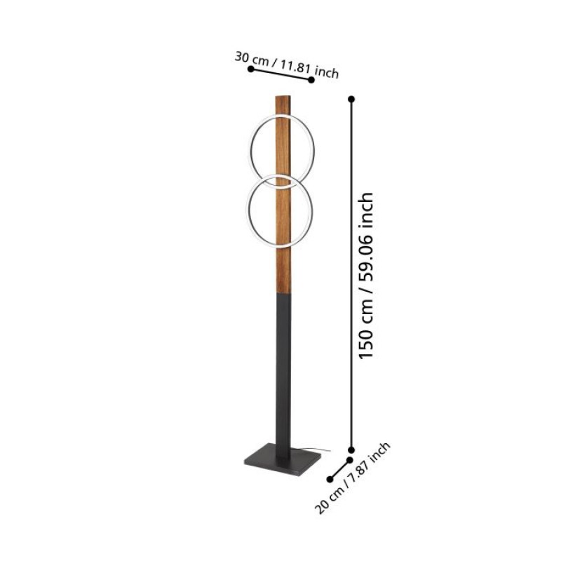 Торшер - Eglo 900892 BOYAL floor light, 12 Вт, 3400 лм, 3000К