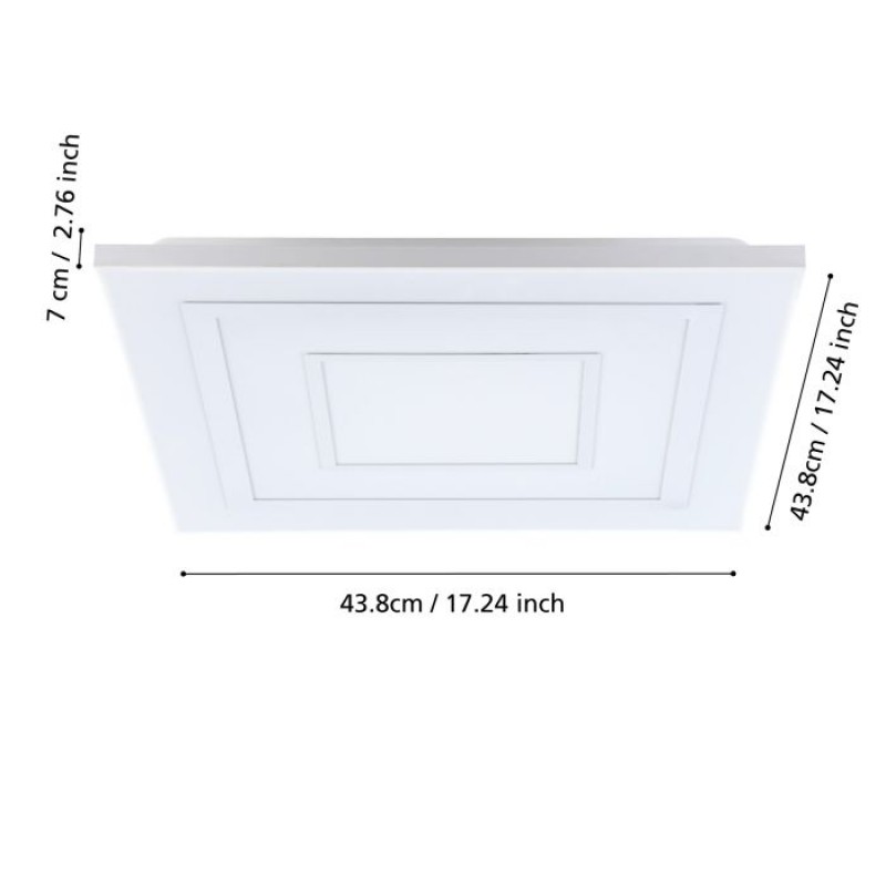 Стельовий світильник Eglo 900959 ALBARCA ceiling light, 18 Вт, 2400 лм, 3000К-6500К, RGB