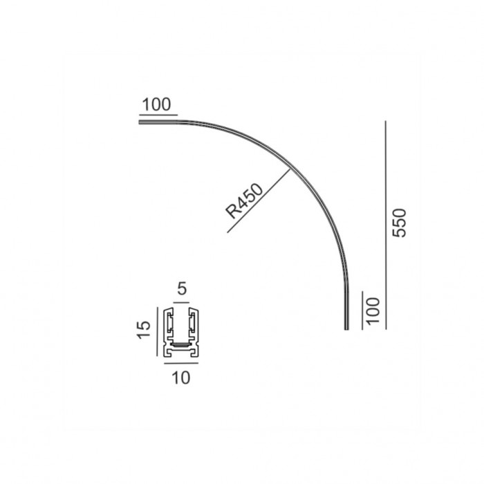 Накладний радіальний кут PICO_LINE ARC S, R450mm, 550x550mm, H15mm, чорний (16.SC45.BK) Накладний радіальний кут PICO_LINE ARC S, R450mm, 550x550mm, H15mm, чорний (16.SC45.BK)