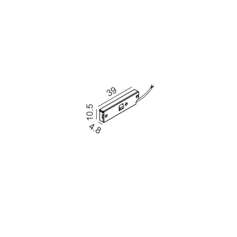Ввід живлення з кабелем 1000mm PICO_LINE LIVE END, L39mm, W4.8mm, H10.5mm, чорний (16.SLE100.BK)