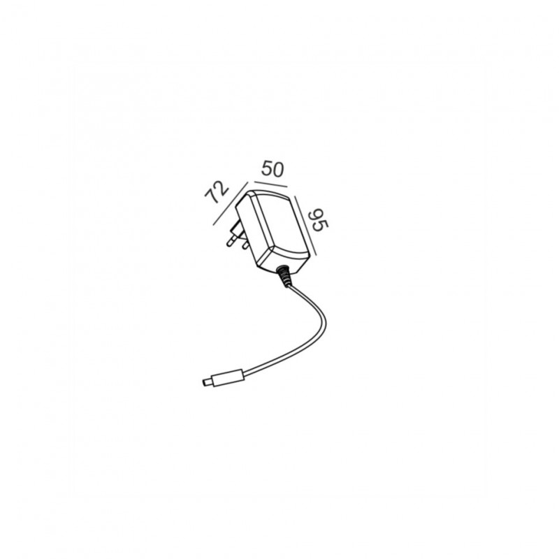 Блок живлення з кабелем 100mm PICO_LINE POWER UNIT, L95mm, W50mm, H72mm, чорний (16.PSU.40.BK)