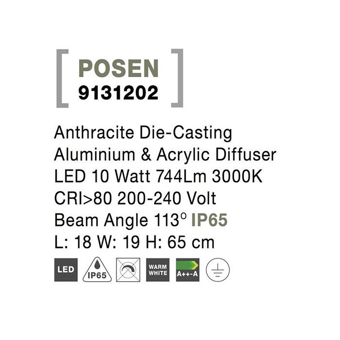 Nova Luce 9131202 Posen, 10 Вт, 744 лм, 3000K