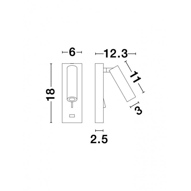 Спот - Nova Luce 9170101 Fuse, 3 Вт, 210 лм, 3000K