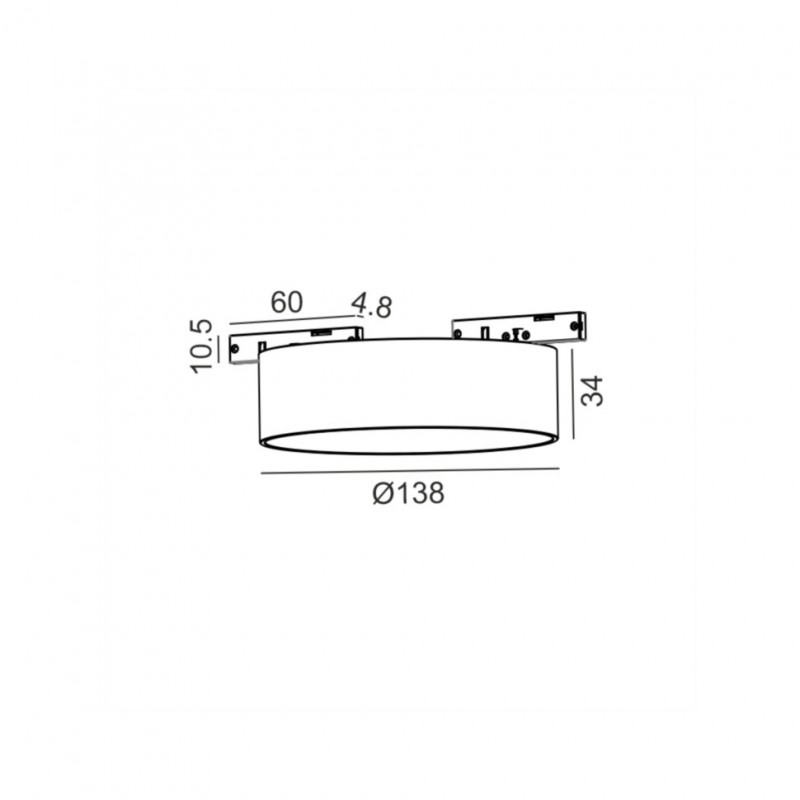Світильник прожекторного типу LTX PICO_LINE DISK, D138mm, H34mm, LED 18W, 4000K, DIM, 24V, опаловий/латунь (16.0140.18.940.BR.DIM)