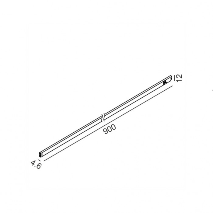Світильник лінійний LTX PICO_LINE LINEA 900, L900mm, W4.6mm, H12mm, LED 15W, 3000K, DIM, 24V, опаловий/чорний (16.9000.15.930.BK.DIM)