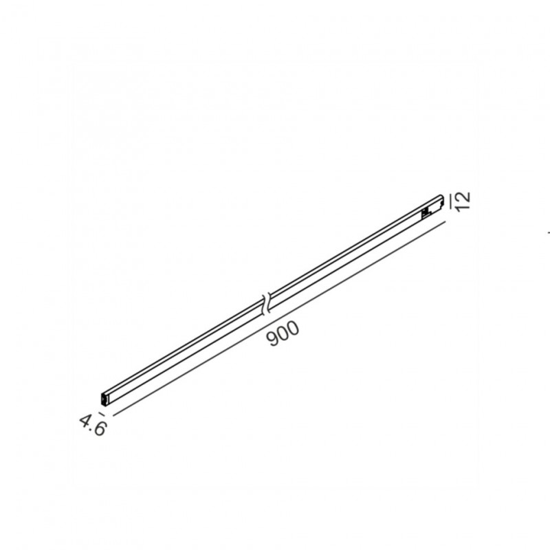 Світильник лінійний LTX PICO_LINE LINEA 900, L900mm, W4.6mm, H12mm, LED 15W, 3000K, DIM, 24V, опаловий/чорний (16.9000.15.930.BK.DIM)