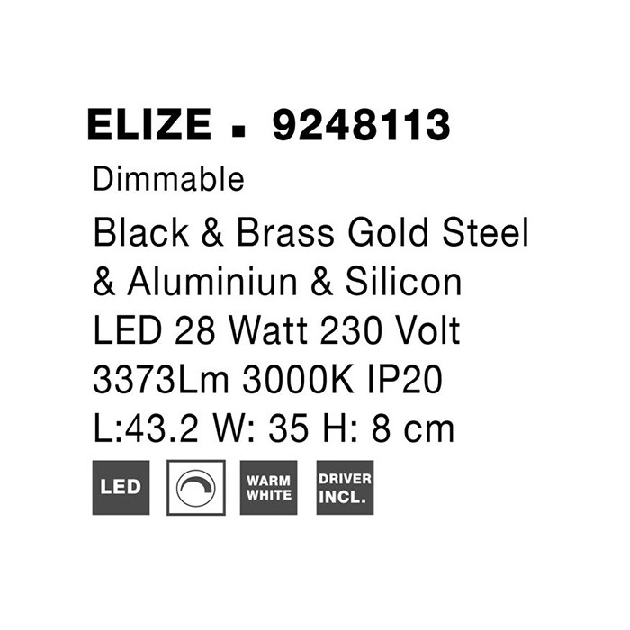 Люстра - Nova Luce 9248113 Elize, 28 Вт, 3373 лм, 3000K