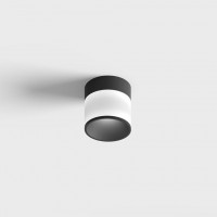 Потолочный светильник накладной LTX GLOW S, D100mm, H105mm, LED 9W, 4000К, опаловый/черный (02.0910.9.940.BK)