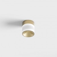 Светильник накладной потолочный LTX GLOW S, D100mm, H105mm, LED 9W, 3000К, опаловый/латунь (02.0910.9.930.BR)