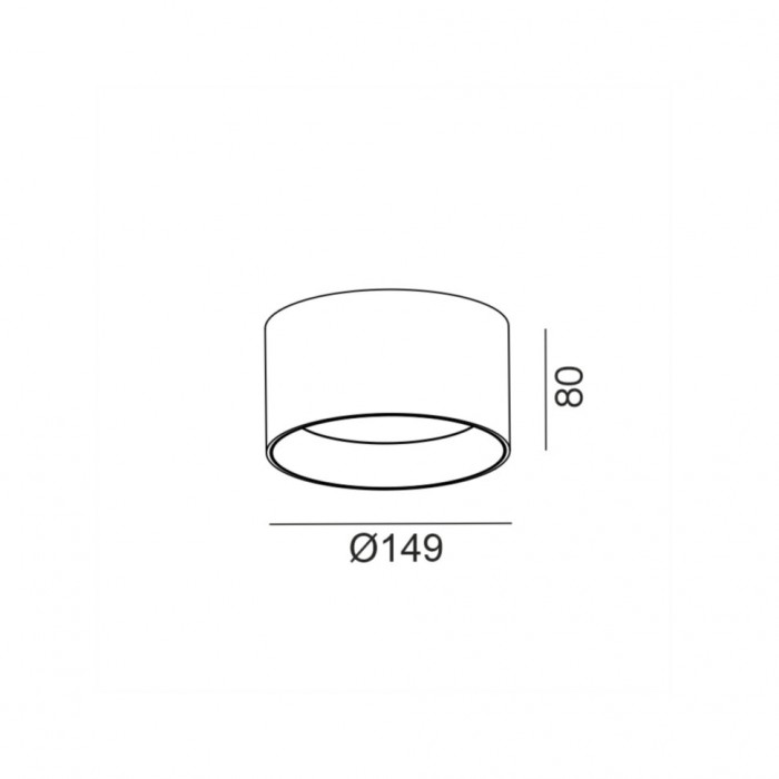 Світильник стельовий накладний LTX PRISMA M, D149mm, H80mm, LED 13W, 4000К, чорний (02.1580.13.940.BK)
