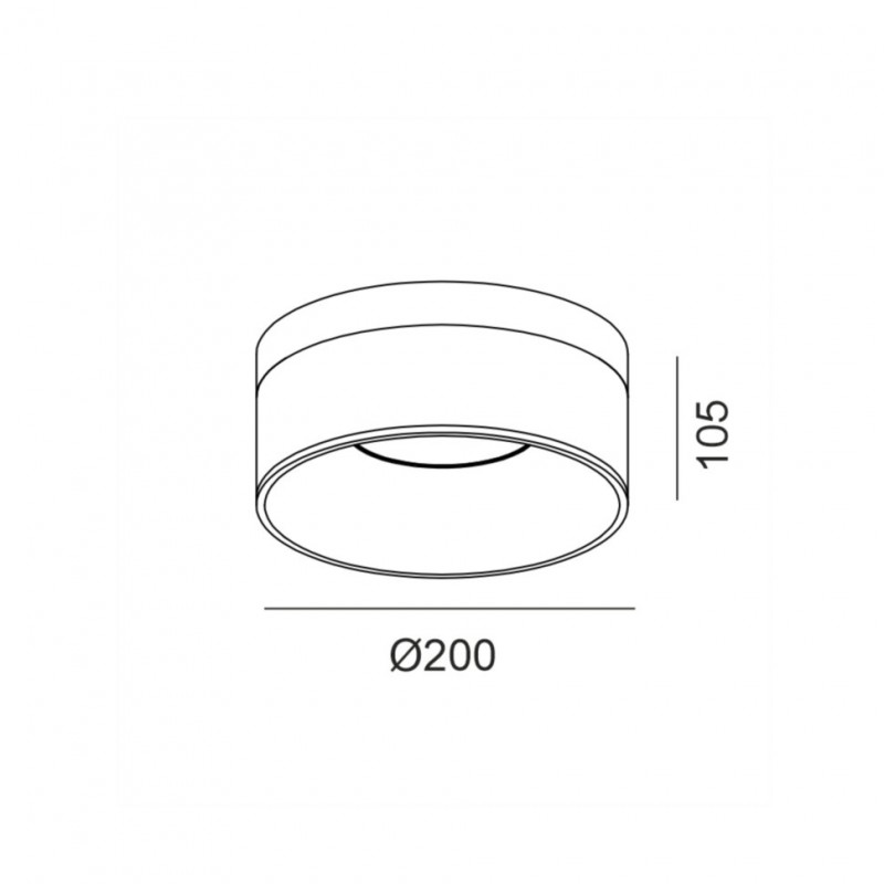 Светильник накладной потолочный LTX GLOW L, D200mm, H105mm, LED 18W, 3000К, опаловый/латунь (02.1910.18.930.BR)