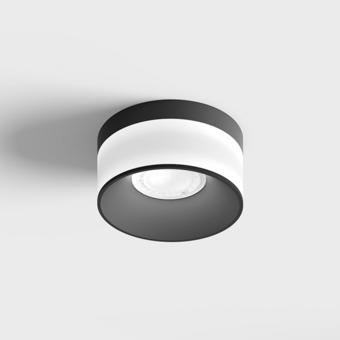 Світильник стельовий накладний LTX GLOW L, D200mm, H105mm, LED 18W, 4000К, опаловий/чорний (02.1910.18.940.BK)