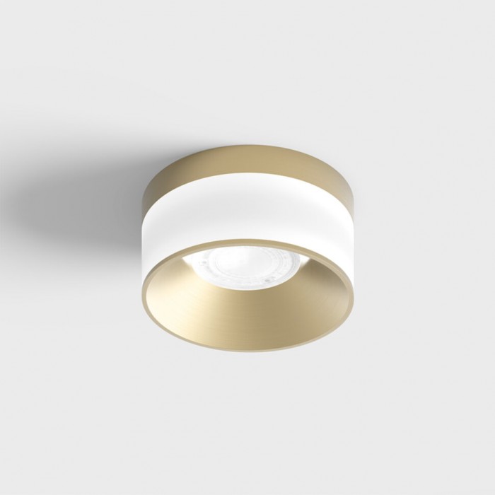 Світильник стельовий накладний LTX GLOW L, D200mm, H105mm, LED 18W, 4000К, опаловий/латунь (02.1910.18.940.BR)