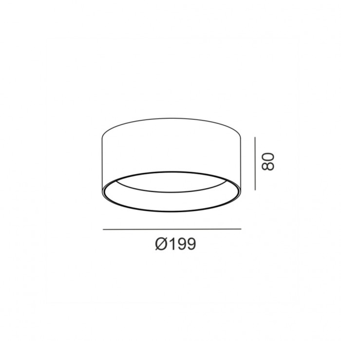 Світильник стельовий накладний LTX PRISMA L, D199mm, H80mm, LED 16W, 4000К, чорний/латунь (02.1980.16.940.BK/BR)